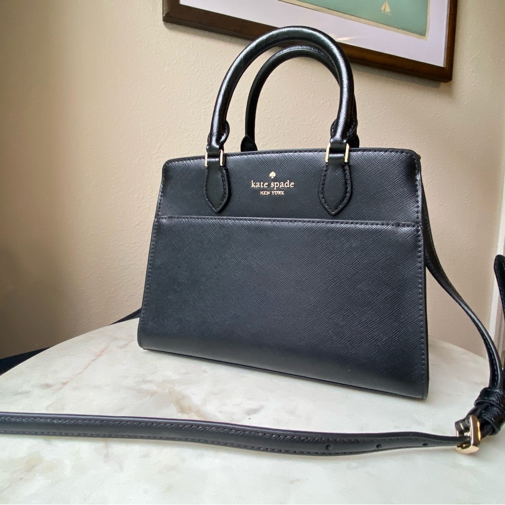 Kate Spade Black Madison Saffiano Leather Medium Satchel - EUC